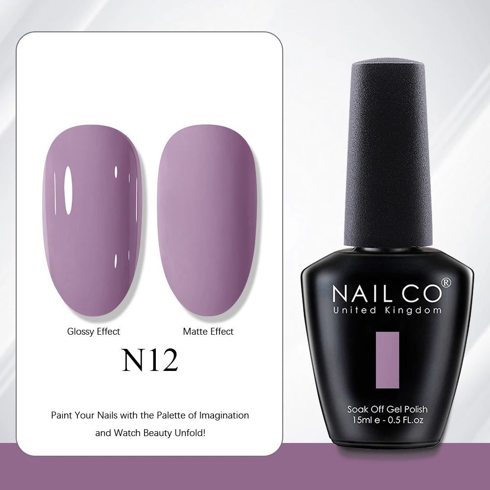 NAILCO 15ml Vernis à ongles Gel Vernis Semi Permanent UV Gel Vernis manucure Vernis Nail Art Nude Gel Poliish