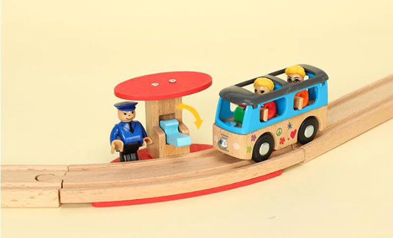 Jouets pour tout-petits, Train en bois, accessoires de voie ferrée, Barricade, scène de piste de plate-forme, jouets Puzzle pour garçons et filles