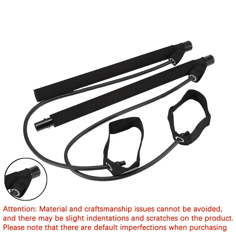Combinaison de barre de Pilates multifonctionnelle, barre de Fitness, Yoga, Expansion de la poitrine, corde de Tension, entraîneur arrière, corde élastique, ceinture d'étirement