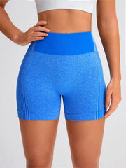 Women's high-waisted workout shorts, yoga shorts, tummy control, butt lift