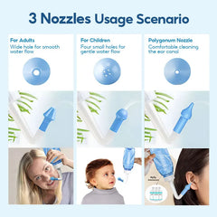 Nasal cleaner for sinusitis, nasal wash, for adults and children, allergic rhinitis treatment, nasal irrigator, neti pot, nasal cleaning tool, 330ml