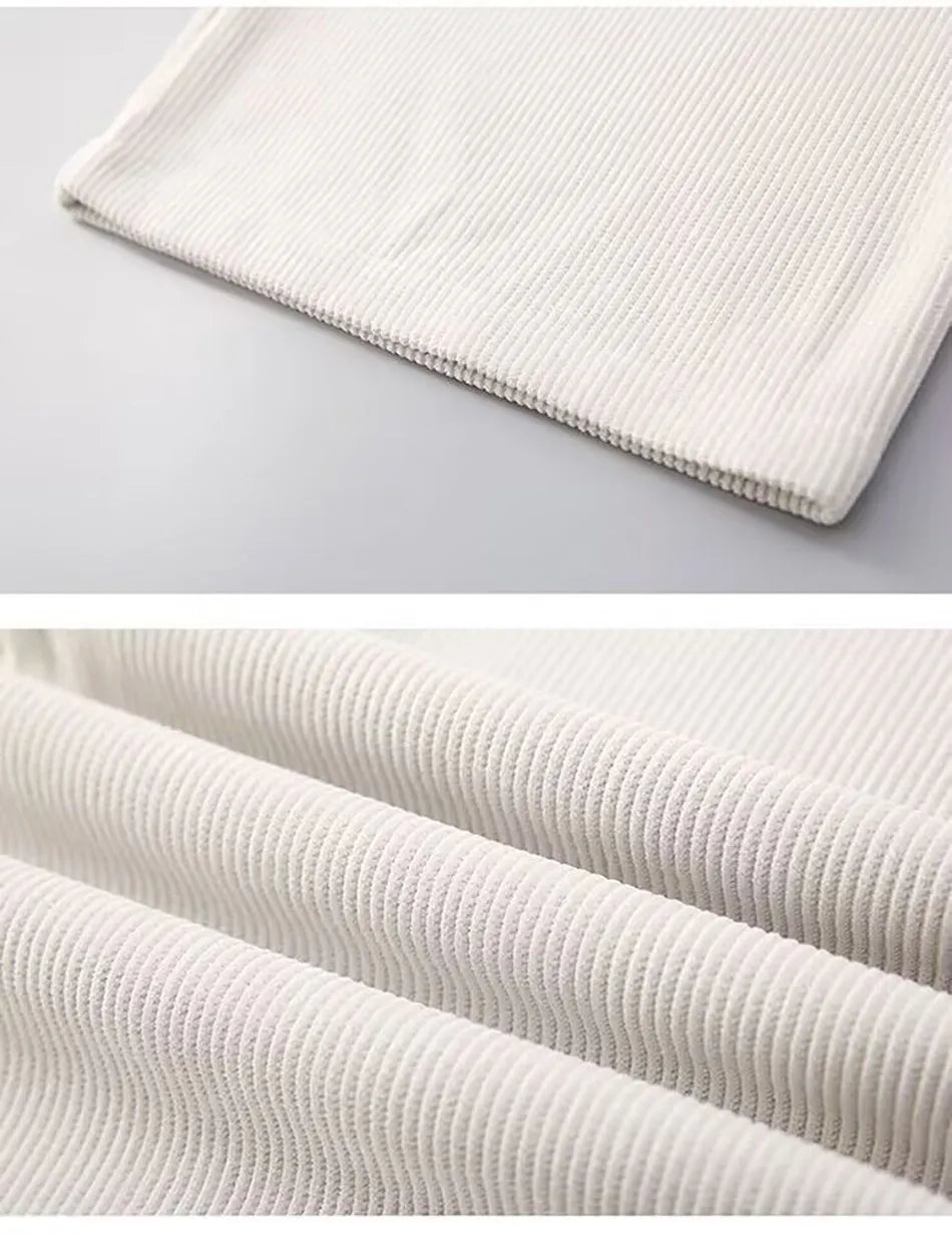 Pantalons à jambes larges pour filles, en velours côtelé, décontractés, à jambes droites, tendance, pantalons longs amincissants, nouvelle collection printemps et automne