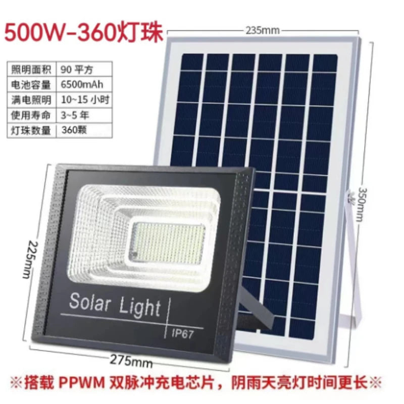 30-500W lampes solaires éclairage extérieur lumière de jardin projecteur ménage Rural lampadaires Super lumineux étanche applique chaude