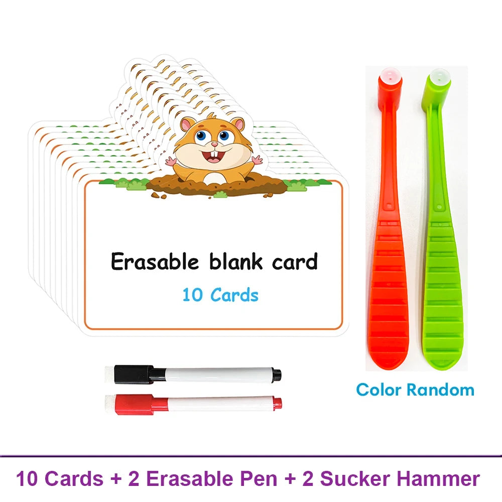 Cartes volantes effaçables à sec, cartes vierges, jeu Swat pour la maternelle, jouets éducatifs Montessori, carte d'apprentissage DIY, outils pédagogiques