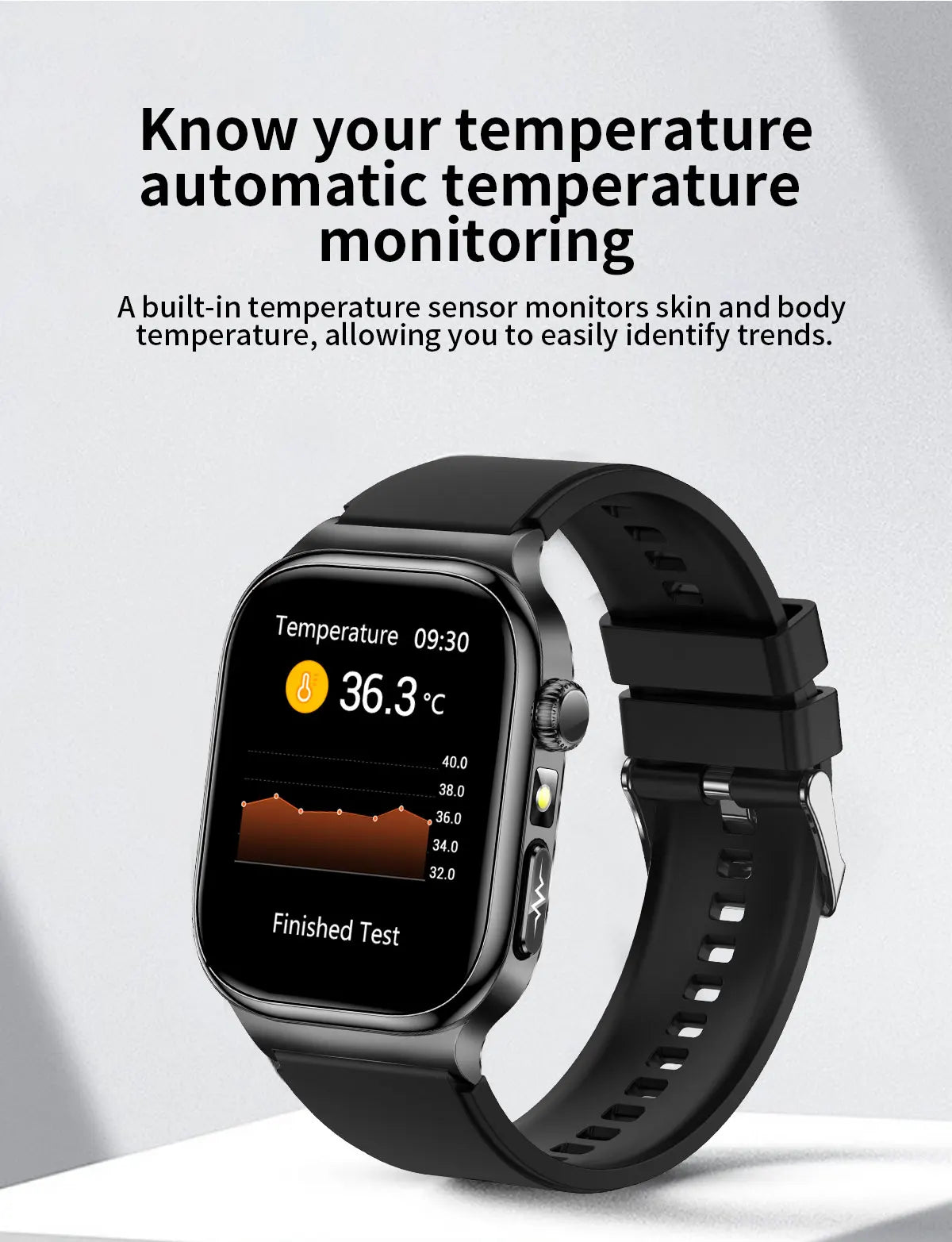 2025 nouvelle montre intelligente 2.04 pouces écran acide urique lipides sanguins composition corporelle cinq détecteurs 650mAh sport HD appel montre intelligente