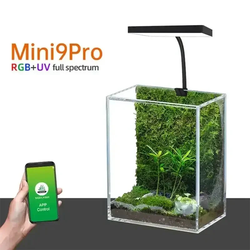 WEcavium-Mini LED Aquarium Lamp, 9 Pro USB CharacterAquarium Light, Plant Grow, Full Spectrum, Guinogy Microlandscape Lamp