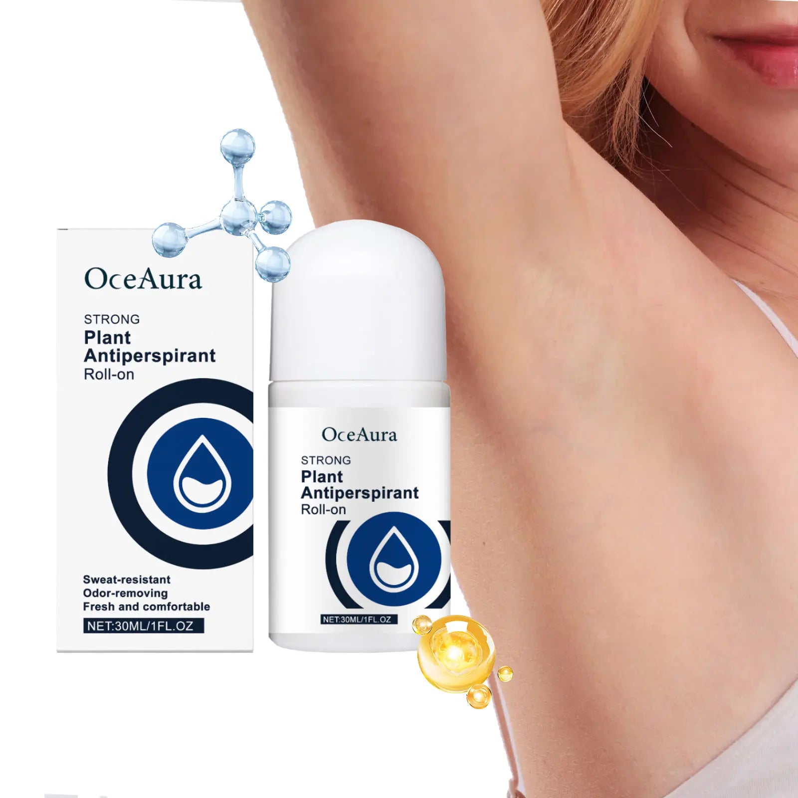 Déodorant anti-transpirant Roll-On, réduit la transpiration, dissolvant d'odeurs, aisselles, corps, bâton déodorant, séchage rapide, rafraîchissant durable pour hommes et femmes