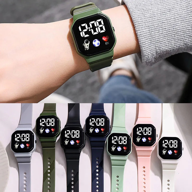 Montre de Sport pour enfants, numérique, Spaceman, bracelet en Silicone, étanche, électronique, cadeaux pour garçons et filles