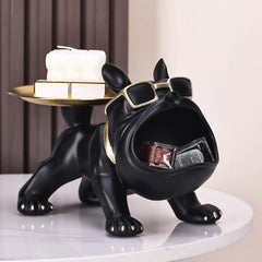 30cm Bulldog Dog Statue, Resin Craft, Home Decor, Animal Ornament, Puppy Sculpture with Storage Box, Art Sculpture for the Home