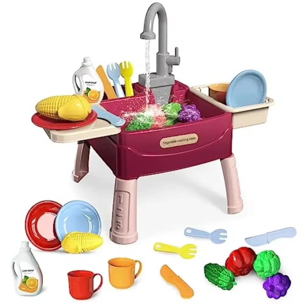 Jouets de lavage de légumes pour enfants, jeu à la maison, éducation précoce, simulation de cuisine, table à vaisselle électrique, sortie d'eau