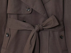 ETJ Autumn 2025 New Collection Women's British Style Double-Breasted Lapel Mesh Colour Belted Casual Trench Coat