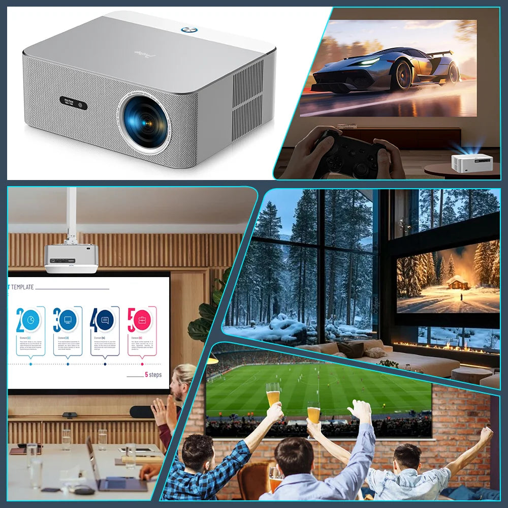 PROGAGA Full HD 1080P projecteur 4k PG610W Android WiFi mise au point automatique PG610 projecteur Portable PK DLP Home cinéma faisceau de film extérieur vidéo projecteur videoprojecteur 4k home cinéma