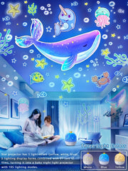 21 en 1 enfants veilleuse nébuleuse étoile projecteur Rotation 3 couleurs de lumière galaxie projecteur brancher lampe de nuit cadeaux pour femmes enfant