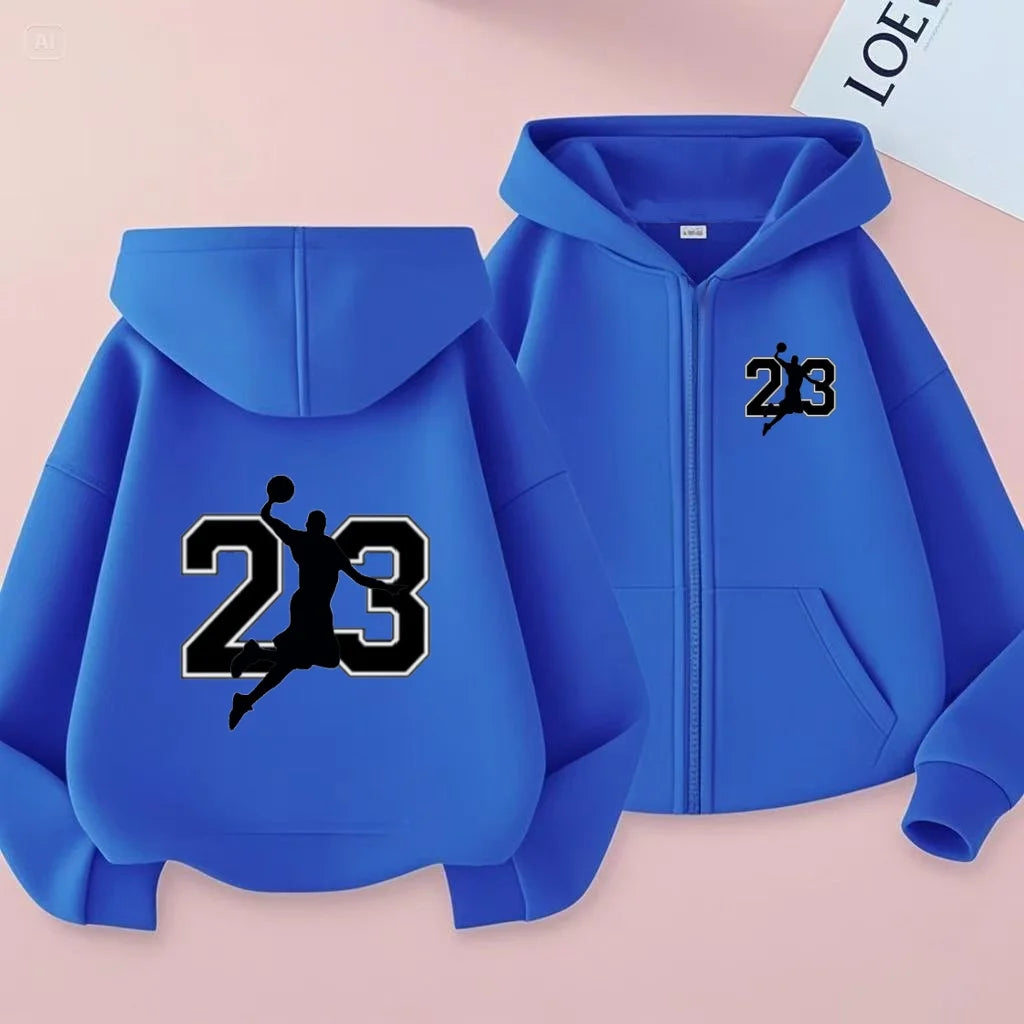 Sporty zip-up hoodies, fashionable casual jackets and warm tops for autumn and winter, suitable for boys and girls aged 3 to 12 years