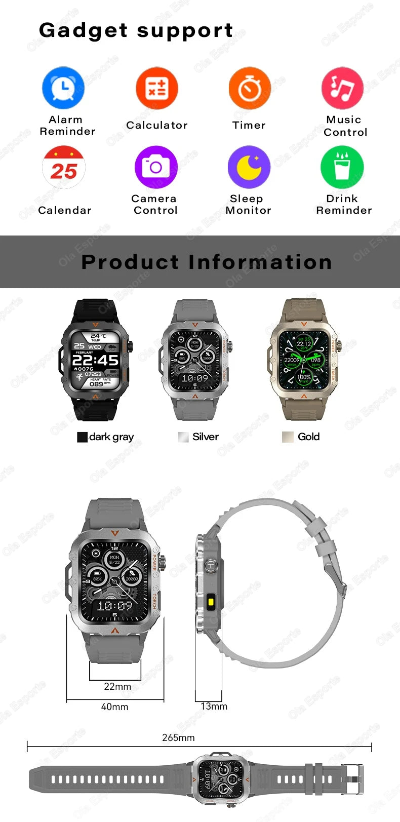 Montre intelligente de Sport en plein air avec éclairage Led hommes femmes montres Fitness Track ECG + PGG montre intelligente
