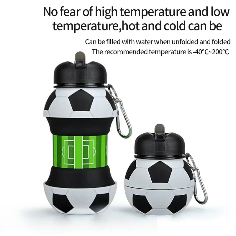Les enfants plierent les tasses d'eau de Sports de plein air bouteille de basket-ball/Football, bouteille d'eau Portable étanche pour enfants étudiants, peut accrocher le sac à dos
