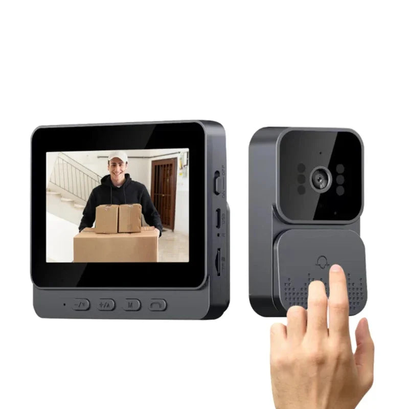 Sonnette de porte intelligente sans fil avec caméra vidéo, détection de mouvement IR, alarme de sécurité à domicile, interphone bidirectionnel, Wi-Fi 2.4G