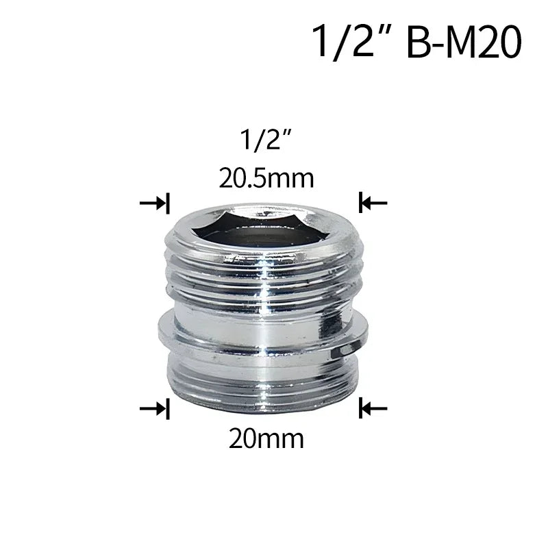Coupleur de robinet d'eau 1/2 à M16 M18 M20 M22 M24 M28 M32, connecteur fileté, adaptateur de robinet de Conversion, raccord barboteur cuisine salle de bains