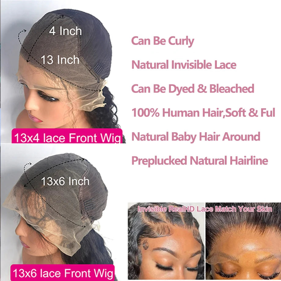 13x4 os droit perruques de cheveux humains 13x6 Hd dentelle frontale 40 pouces droite dentelle transparente 220 densité perruque de cheveux humains pour les femmes