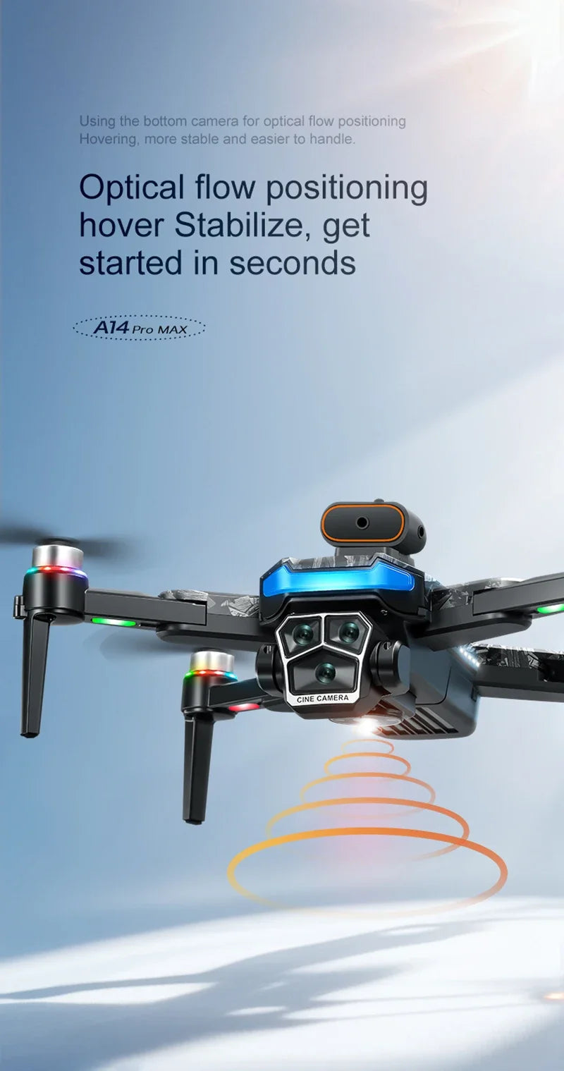 Xiaomi A14 ProMax Drone, Brushless Motor, 8K HD, Three Cameras, GPS, Optical Flow, Obstacle Avoidance, Foldable Quadcopter Drone Toy
