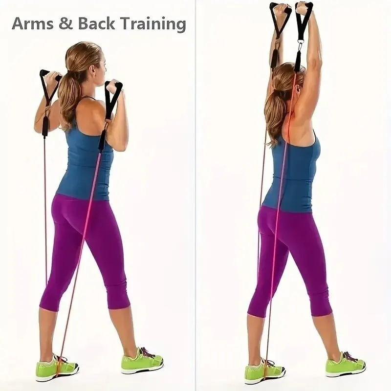 11 pièces/ensemble corde de traction, bandes de résistance, équipement de Fitness Portable, sangle de cheville, extenseur de poitrine, bande d'exercice élastique