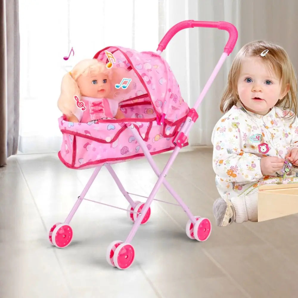 Poupées landau bébé poussette jouer jeu enfants maison accessoires meubles jouet semblant jouer jouet pour les tout-petits petites filles garçons enfants