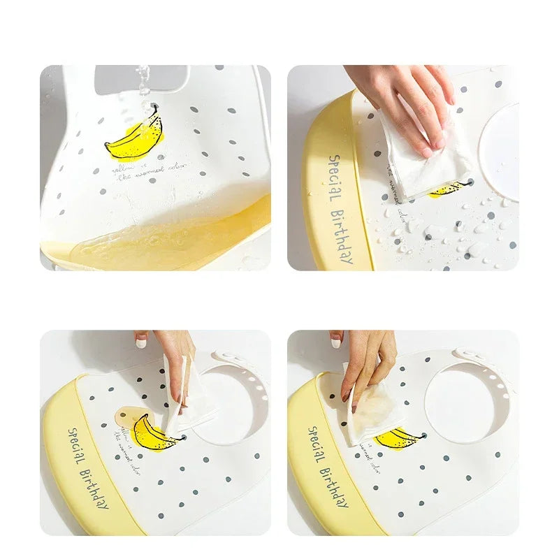 Bavoirs en Silicone souple pour bébés garçons et filles, bavoir imperméable pour nourrissons, tabliers de dessin animé pour nouveau-nés, bavoirs pour tout-petits, tissus pour rots, Bandana