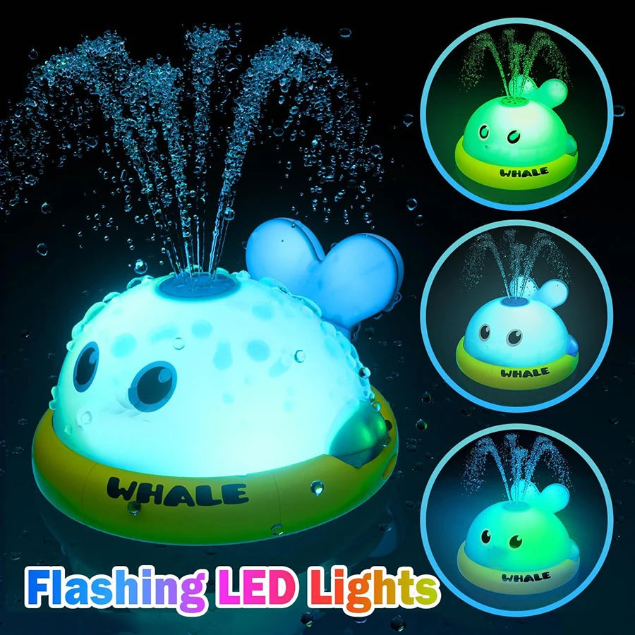 Jouets de bain pour bébé, jouets de bain pour enfants en bas âge, jouets de bain de baleine lumineuse, arroseur, Table d'eau de piscine, jouets pour nourrissons, fontaine de baignoire