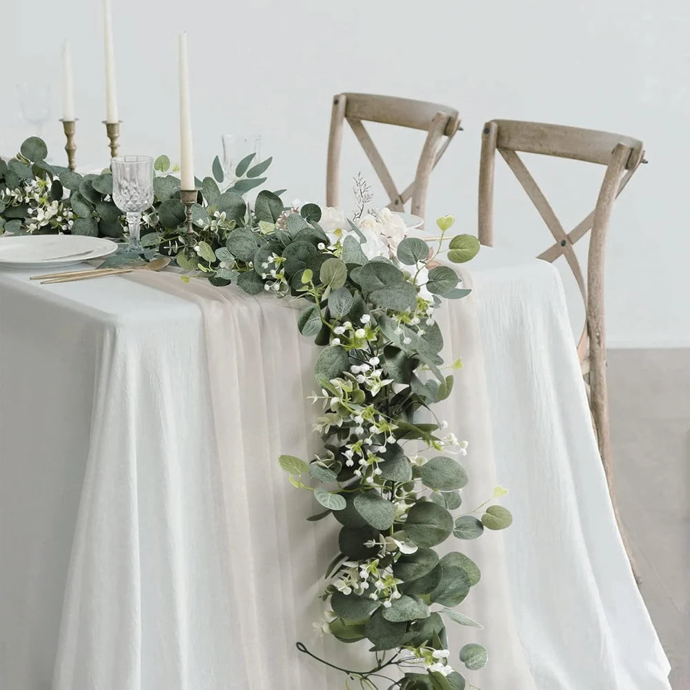 Verdure Feuillage Vigne Plantes artificielles Printemps arbre Ornements Mariage en plein air Jardin Cour Arcade Décor Maison Murs Suspendus