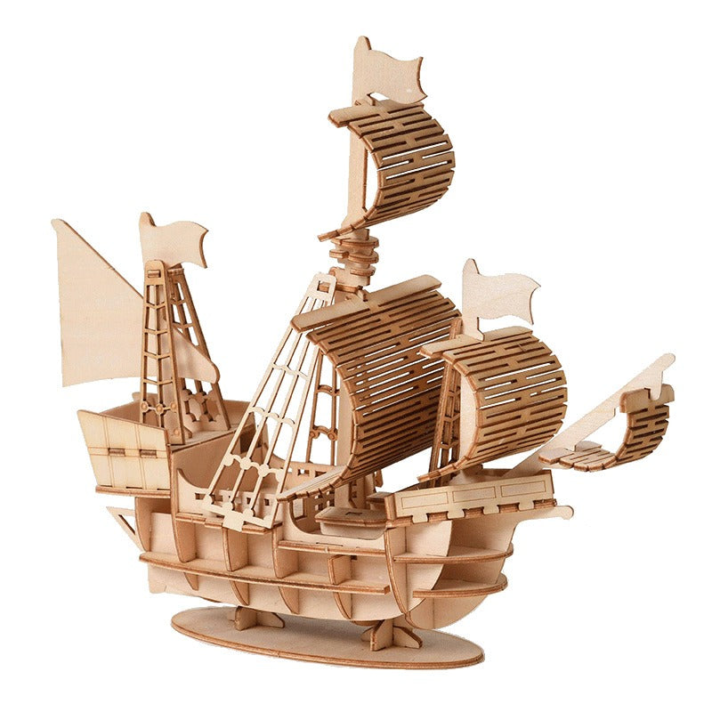 Puzzle 3D en bois pour voilier, modèle d'assemblage, bricolage, artisanat en bois, jouets cadeaux