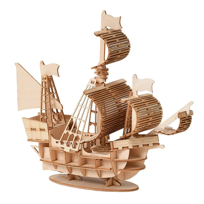 Puzzle 3D en bois pour voilier, modèle d'assemblage, bricolage, artisanat en bois, jouets cadeaux