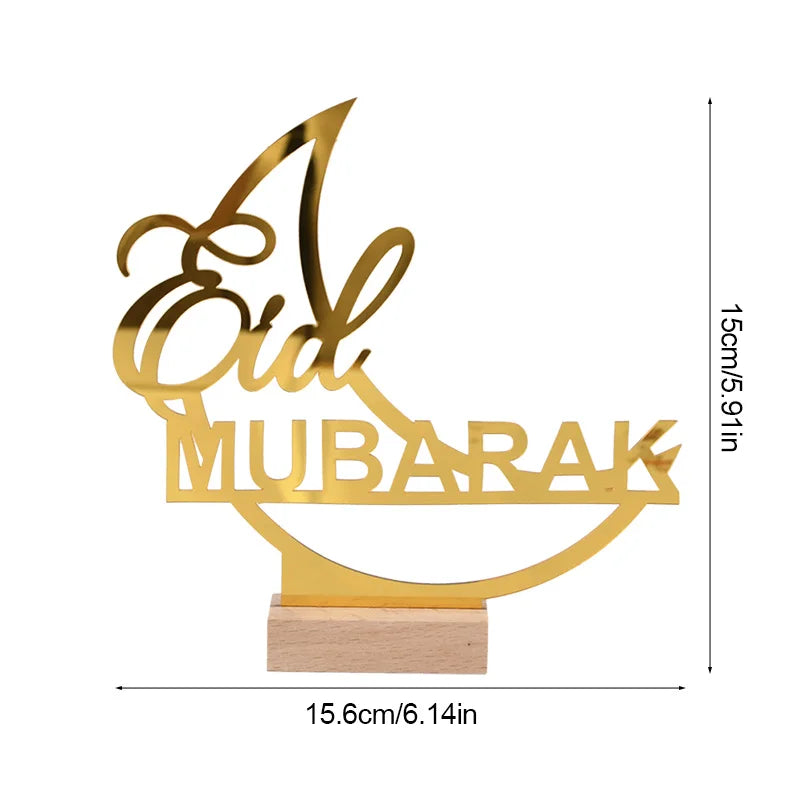 Ornement acrylique du Ramadan Mubarak 2025 Eid Mubarak Ramadan Kareem, décoration pour la maison, décor de fête musulmane islamique, cadeau Eid Al Adha