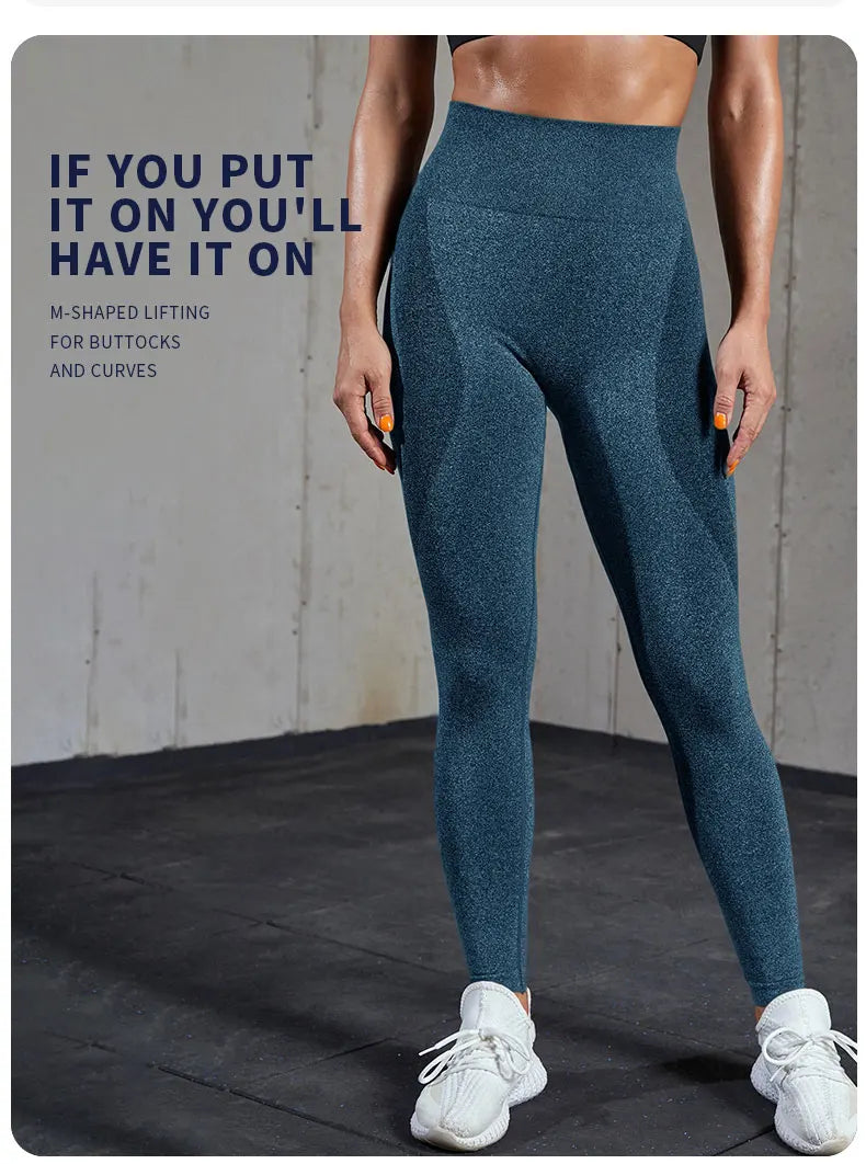 Leggings de sport taille haute pour femme, collants d'entraînement élastiques, pantalons d'entraînement sans couture pour femme, fitness, yoga, levage des fesses, courbes
