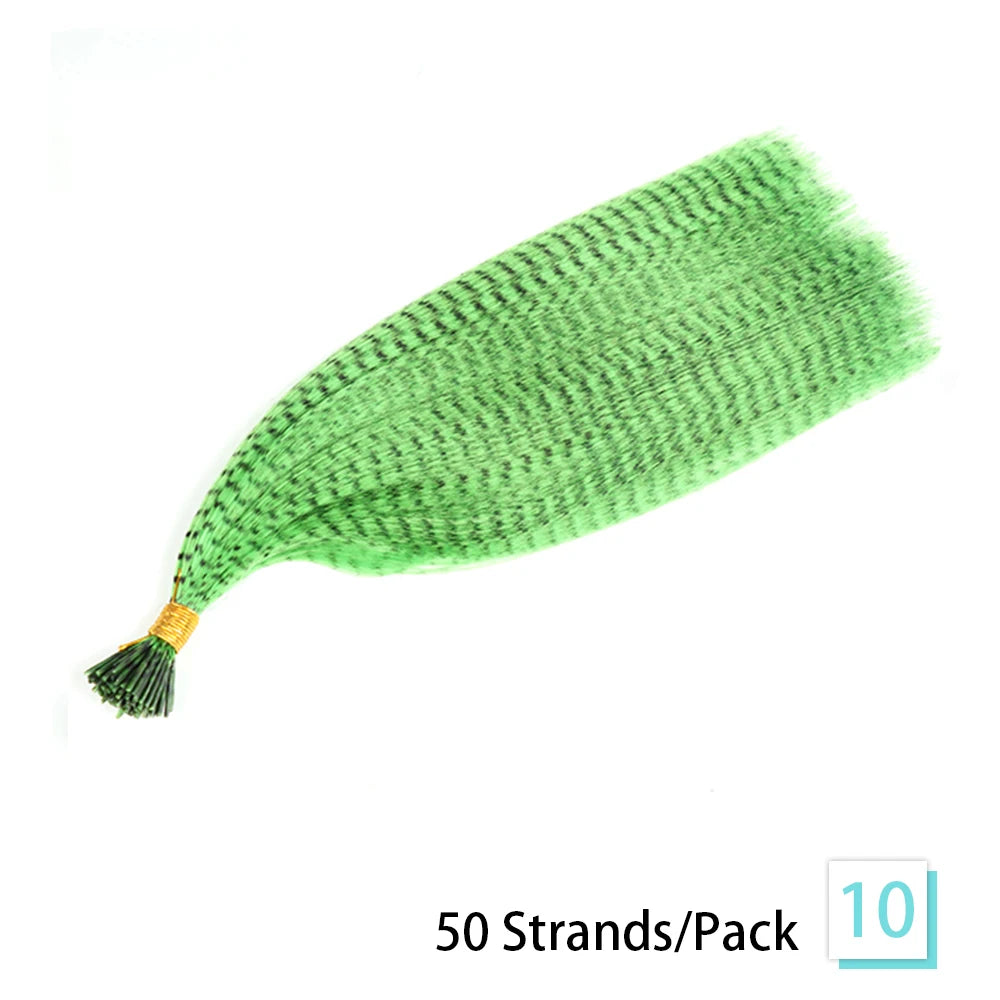 16-inch Synthetic Feather Hair Extensions, 50 Strands/Pack, Colored Hair Extensions, Colored Feather Hair Extensions for Women