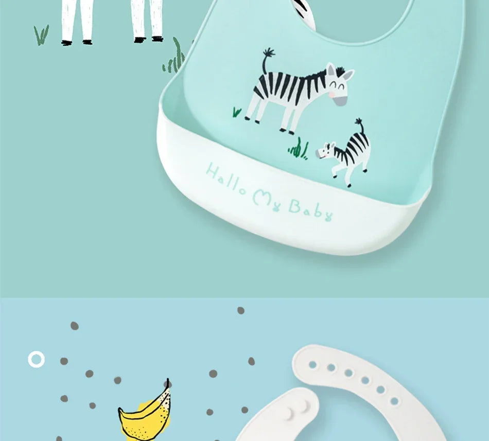 Bavoirs en Silicone souple pour bébés garçons et filles, bavoir imperméable pour nourrissons, tabliers de dessin animé pour nouveau-nés, bavoirs pour tout-petits, tissus pour rots, Bandana
