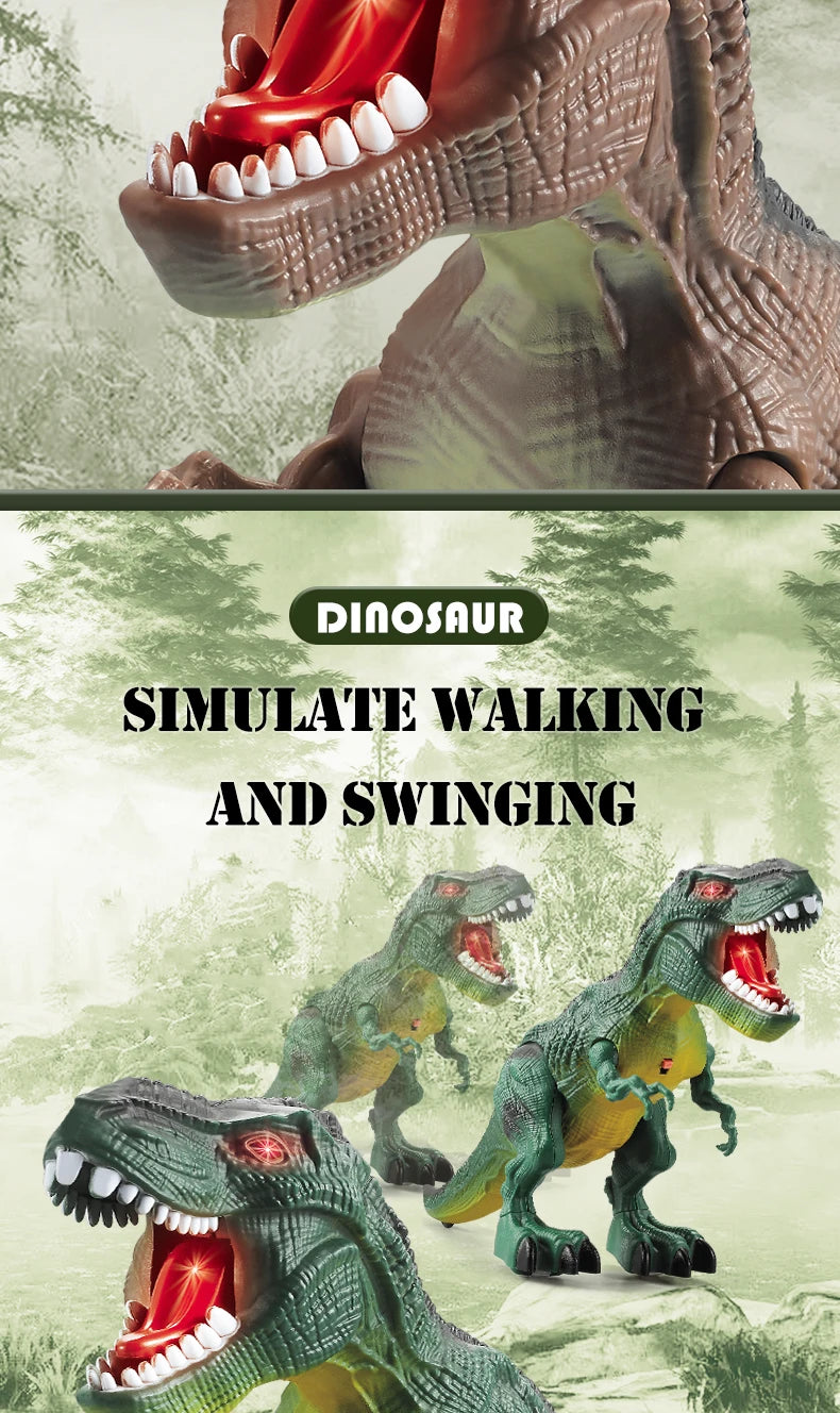 Dinosaur toys for children 3+, electric audiovisual dinosaur model, electronic walking robot, dinosaur toy, battery not included
