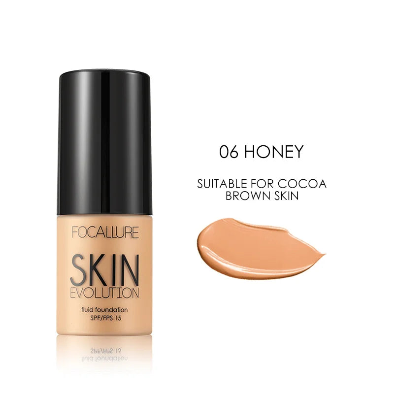 Focallure Base visage liquide fond de teint crème couverture complète correcteur contrôle de l'huile fond de teint hydratant crème maquillage pour les femmes