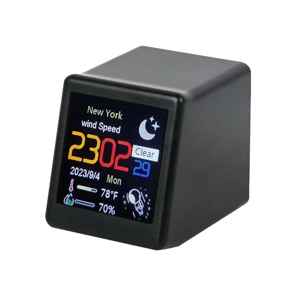 Petite Station météo Wifi intelligente Portable, affichage météo, température, humidité, heure, réveil numérique, décoration de bureau pour la maison