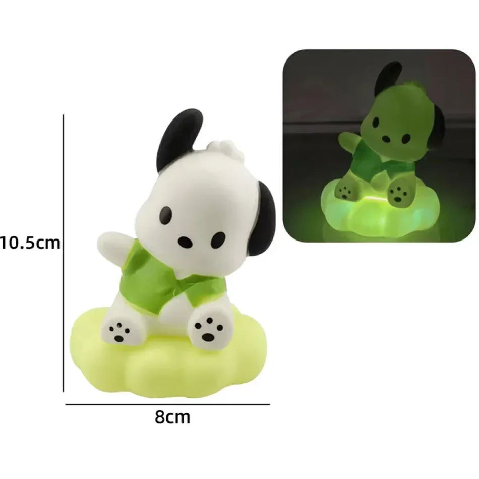 Anime Sanrio Hello Kitty Kuromi cannelle mélodie veilleuse brillant enfants jouet lampe de chevet Kawaii mignon enfants cadeau d'anniversaire