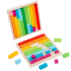 Jouets en bois Montessori fuchsia pour enfants, aides aux mathématiques, bâtons de fraction de document, éducation précoce de la maternelle, jouets d'apprentissage