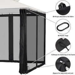 Mosquito Net with Zipper for Garden, Mosquito Net Curtain for Gazebo, Outdoor