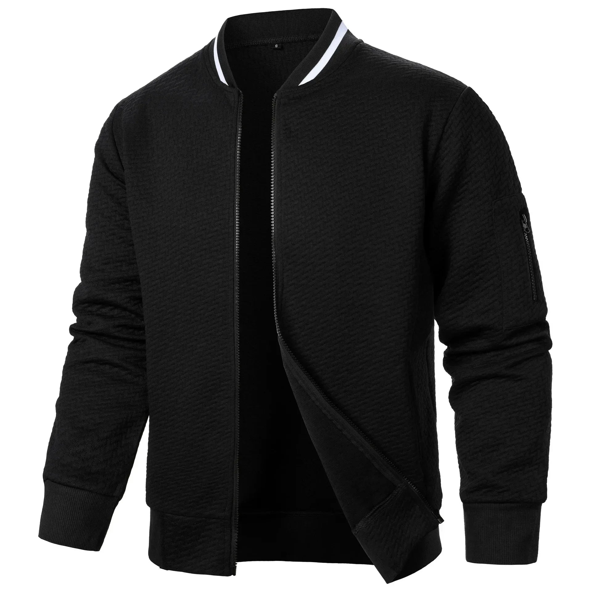Veste de Baseball pour hommes, Streetwear, nouvelle mode d'automne, vestes décontractées de couleur unie pour hommes, manteau en tissu Jacquard pour hommes