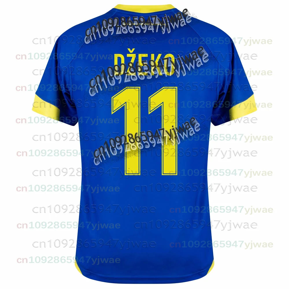 Maillot de football Bosnie-Herzégovine 2025-2026 DZEKO 11 – T-shirt de football pour homme, maillot d'entraînement domicile/extérieur bleu et blanc, uniforme de supporter