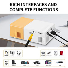 Mini projecteur portable avec prise en charge Full HD 1080P - Comprend une télécommande, alimenté par USB, idéal pour les smartphones et les appareils USB