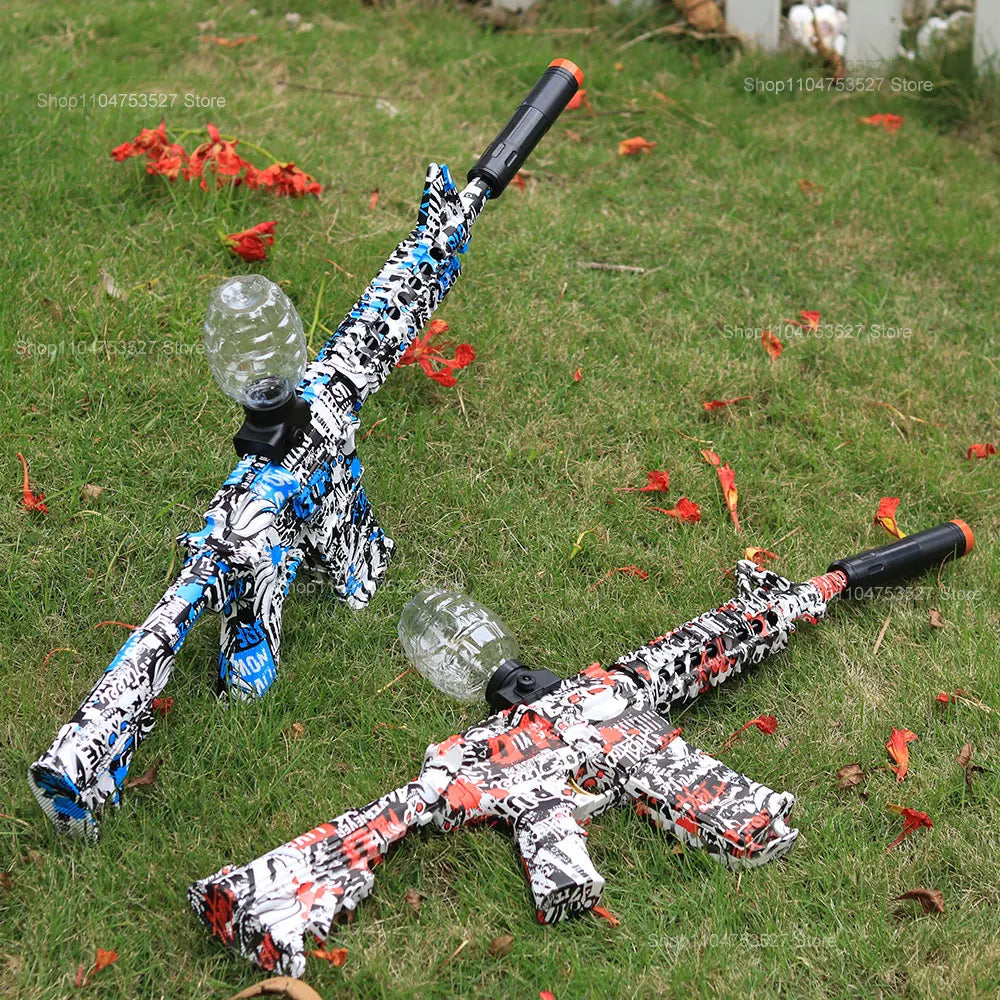 Boule de Gel électrique Blaster, pistolet à jouets, finition métallique à grande vitesse, jeux de plein air, activités de jouets, jeu d'équipe pour plus de 14 (Bullets exposés)
