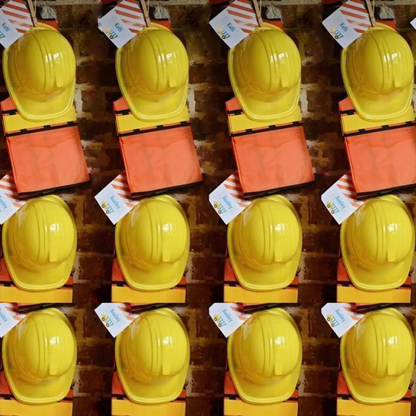 Chapeaux de Construction pour enfants, matériel en plastique souple, thème de Construction, chapeaux de robe de fête d'anniversaire, fournitures de décoration de fête, 12 pièces
