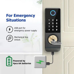 Serrure de porte intelligente électronique sans clé, serrure à empreintes digitales, étanche, Tuya, télécommande WiFi, Bluetooth, carte d'application TTLock, code numérique
