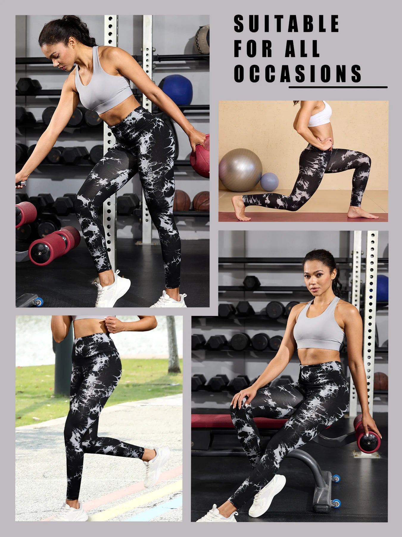 Leggings de teinture par nouage taille haute pour femmes, collants d'athlétisme, de Yoga, de course, de gymnastique, non transparents, Push Up, Fitness