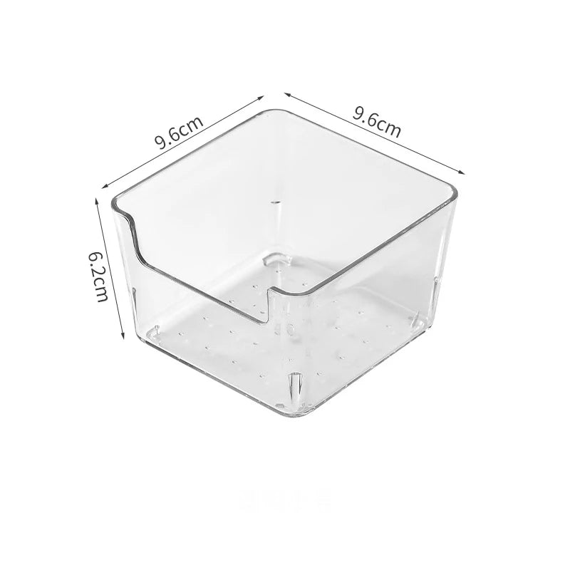 Acrylic storage box, clear plastic box for office cosmetics, dorm room, home facial mask, skin box, refrigerator storage box