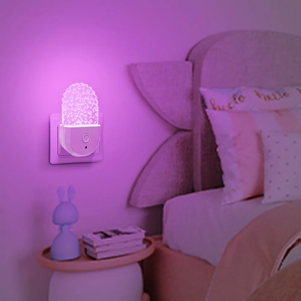 Veilleuses à brancher dans le mur, veilleuse à couleur changeante pour enfants, veilleuse LED RGB avec capteur du crépuscule à l'aube pour chambre d'enfants